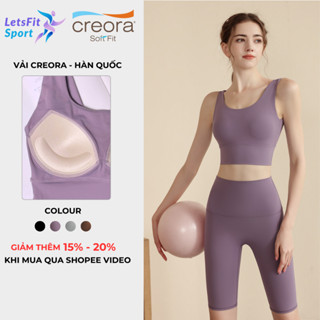 Quần Áo Tập Gym Yoga Nữ LETSFIT SPORT L02SQLL2 Bộ Tập Gym Yoga Nữ Cao Cấp Có Mút Ngực Chống Xệ