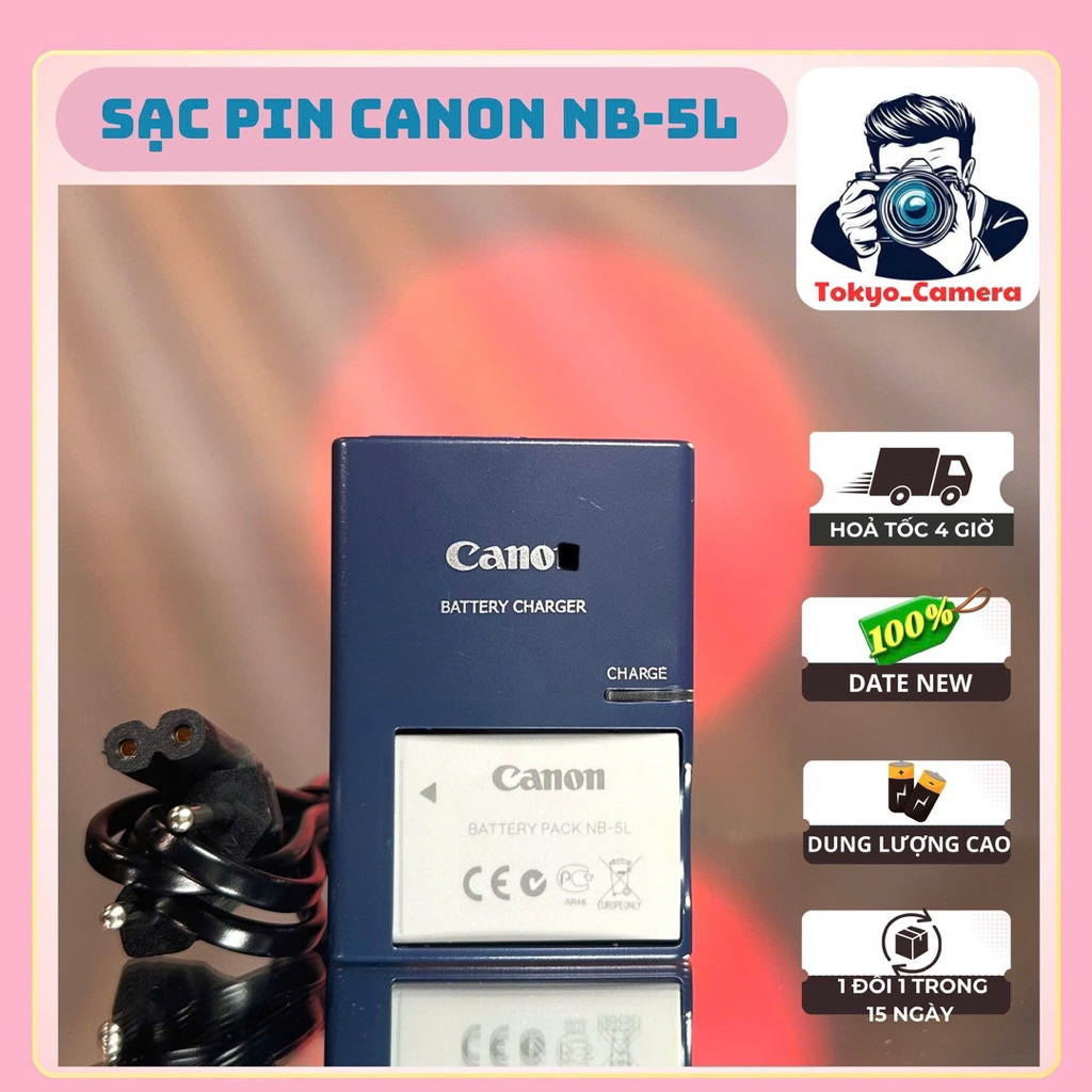 Sạc pin Canon NB-5L dùng cho PowerShot SX200 IS, SX210 IS, SX220 HS, SX230 HS,  IXUS 800 IS, 850 IS,