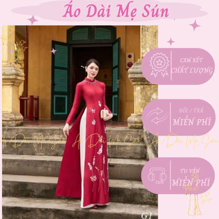 [Sẵn Hàng]  dài đỏ áo dài mẹ áo dài sui đính kết thủ công mềm mại sang trọng