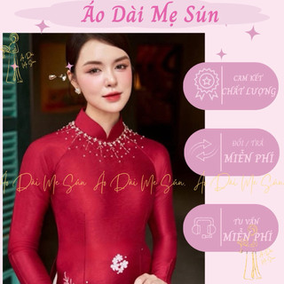 [Sẵn Hàng]  dài đỏ áo dài mẹ áo dài sui đính kết thủ công mềm mại sang trọng