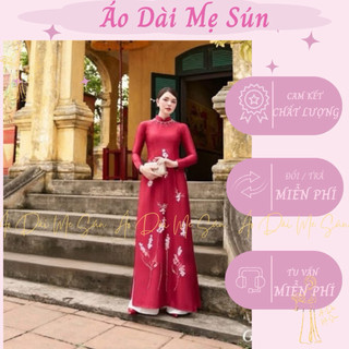 [Sẵn Hàng]  dài đỏ áo dài mẹ áo dài sui đính kết thủ công mềm mại sang trọng
