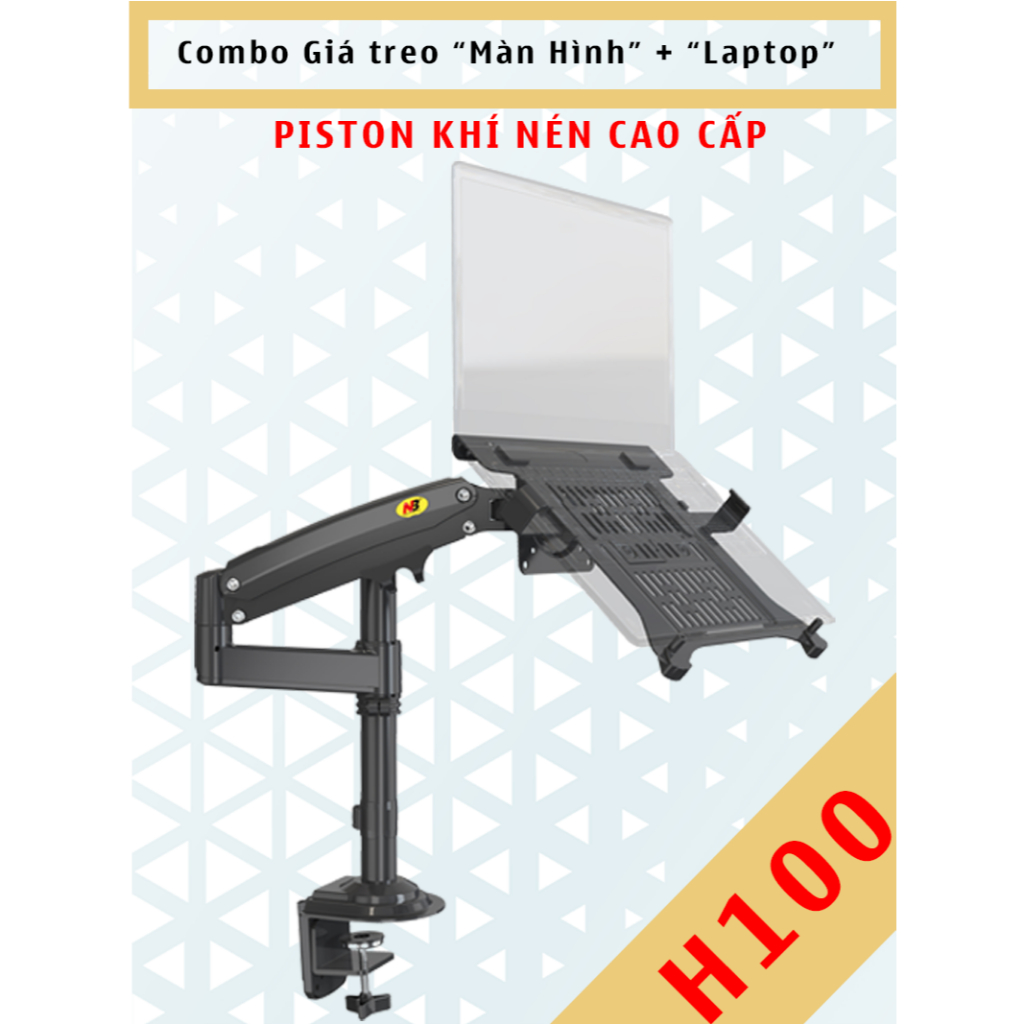Arm Laptop - Combo [H100-Fp2] - Giá đỡ Laptop - Arm màn hình kết hợp giá đỡ Laptop - Fp2