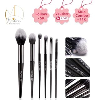 Bộ cọ trang điểm FOCALLURE 6 cây cọ phấn phủ, má hồng, màu mắt 100g FA-70