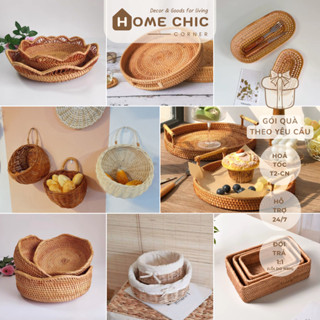  Rổ mây khay mây đựng đồ decor trang trí mây tre đan tự nhiên | HOME CHIC CORNER 