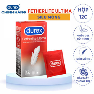 Bao cao su siêu mỏng ôm sát Durex Fetherlite Ultima 1 hộp 12 cái hàng chính hãng