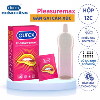 Hộp 12 Bao Cao Su Durex Pleasuremax Bao Cao Su Gân Gai Mỏng Chính Hãng - Carefeel Store