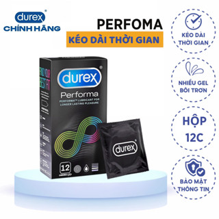 Hộp 12 Bao Cao Su Durex PERFORMA Kéo Dài Thời Gian Quan Hệ Hàng Chính Hãng.