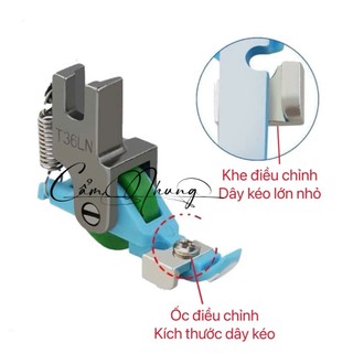  chân vịt nhựa bánh xe tra dây kéo điều chỉnh kích thước dây kéo máy may công nghiệp 