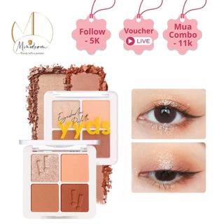  Bảng Phấn Mắt Focallure 4 ô màu nhũ lì mềm minh lâu trôi 4.8g FA-177 