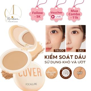 Phấn phủ FOCALLURE dạng nén chất lì bổ sung vitamin C kiềm dầu cho da mặt 6.5g FA-155