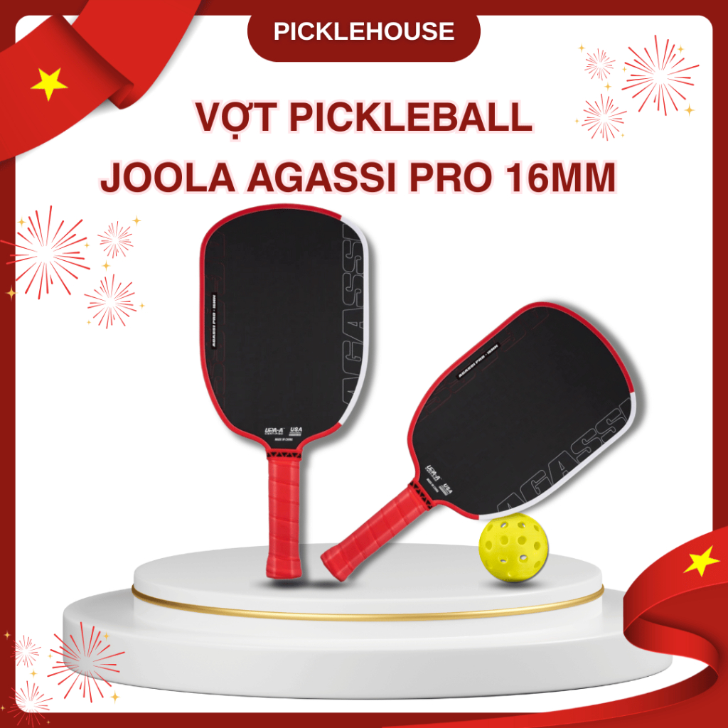 Vợt Pickleball Joola Agassi Pro 16mm – Mặt Full Carbon Siêu Nhám – Hiệu Suất Thi Đấu Tối Ưu