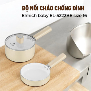  Bộ nồi chảo chống dính Elmich size 16  Hàng KM bỉm Molfix  