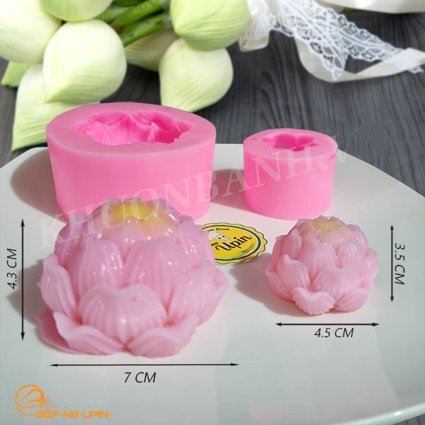 Set 2 khuôn hoa sen HS2 đổ rau câu khuôn nến
