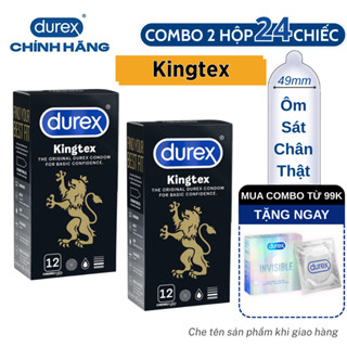 Combo 2 Hộp 24 Bao Cao Su Bán Chạy Nhất Durex Kingtex Siêu Mỏng Ôm Sát Nhiều Gel Chính Hãng