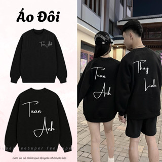  Áo Sweater In Theo Yêu Cầu In Tên Đơn Giản Cặp Đôi Mùa Đông chất Nỉ Bông Cao Cấp Mềm Mịn Đồng Phục ,Hội Nhóm Áo Lớp 