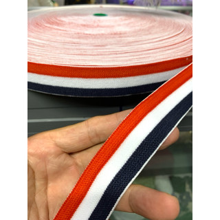 Thun sọc 3cm may lưng quần màu đỏ trắng và xanh đen, giá bán theo phân loại