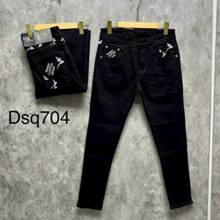  Quần jean bò nam NT slimfit đen trơn phối thêu chữ hình thuyền buồm túi hai mặt basic boy phố 