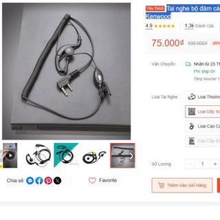 Tai nghe bộ đàm các loại dùng cho bộ đàm Baofeng, Moto , Kenwood loại tốt dây xoắn