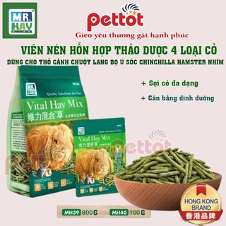 Mr.Hay Hỗn hợp cỏ mài răng 4 loại cỏ hỗn hợp dùng cho Thỏ Cảnh Chuột Lang Bọ Ú Chinchilla - PETTOT