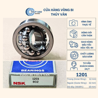 Vòng bi bạc đạn đỡ, nhào, tự lựa 2 dãy, 2 hàng bi 1201 1202 1203 1204 1205 1206 (NS)