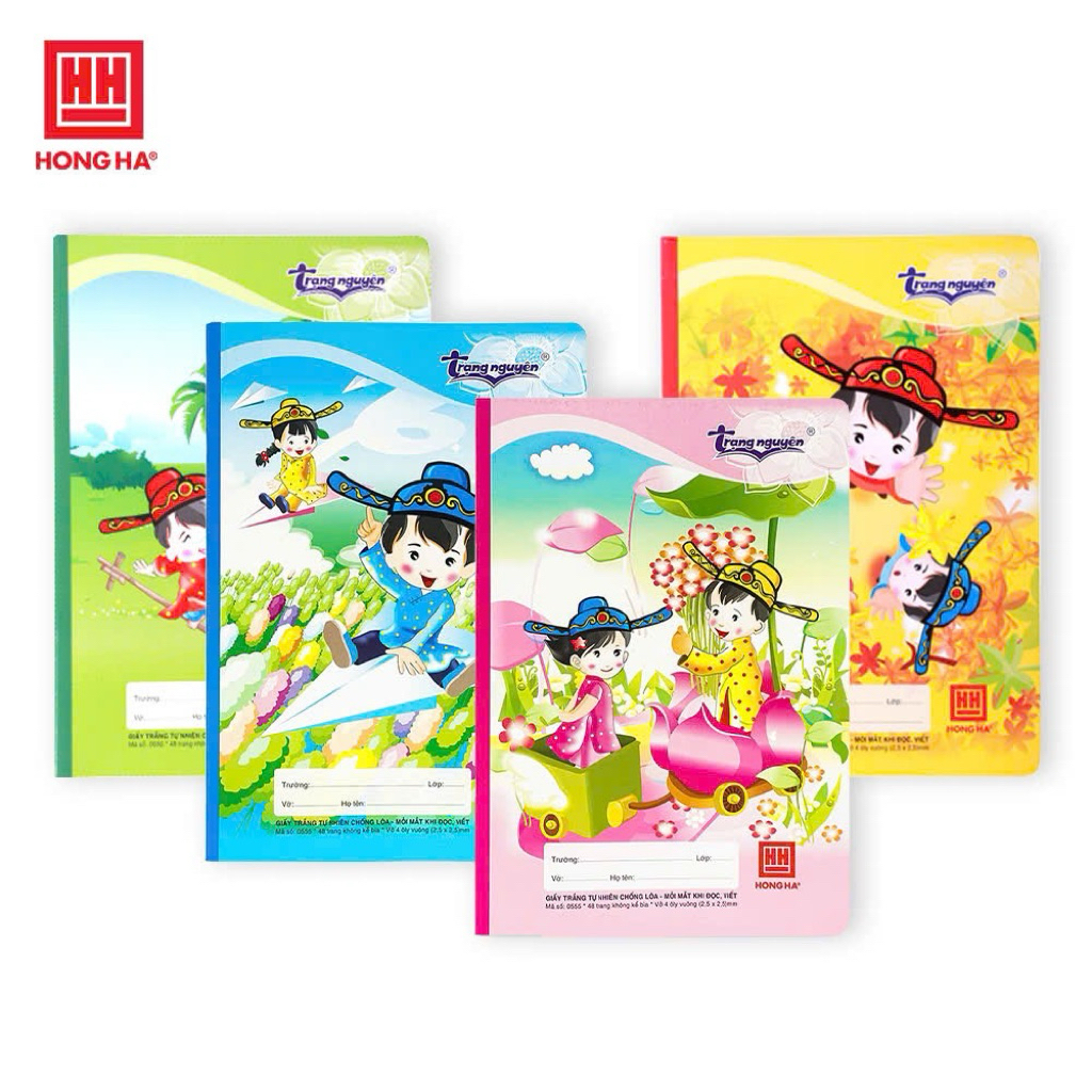 Vở 4 ô ly vuông - Vở Hồng Hà - 10 quyển