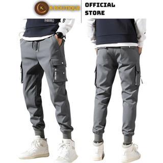 Quần Jogger Kaki Nam Túi Hộp Co Giãn | Lưng Chun Dây Rút, Ống Bo, Phong Cách Streetwear