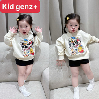  Áo nỉ cổ tròn hoạt hình chuột cho bé gái  áo sweater trẻ em unisex form xuông  kid genz 
