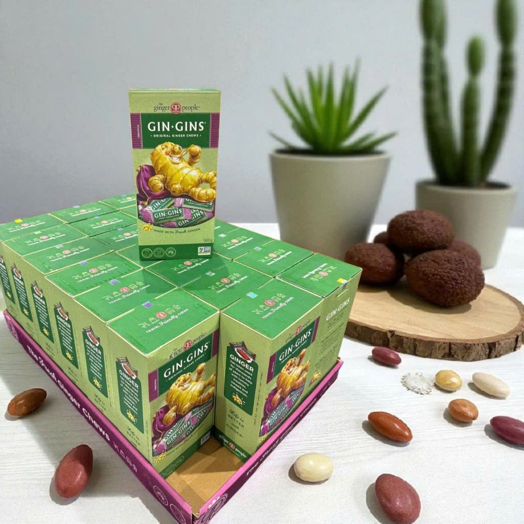 Gin Gins Ginger Chews hộp 500g thơm vị gừng hỗ trợ tiêu hóa
