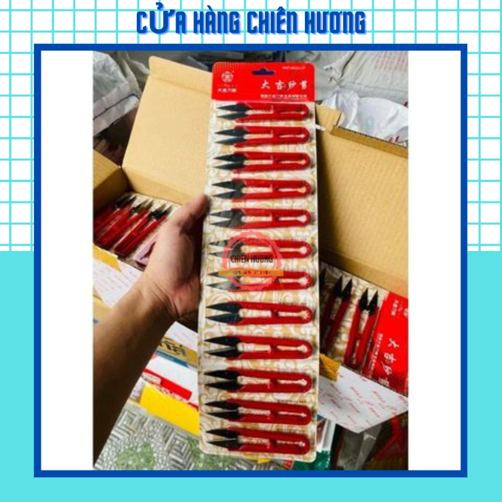 Set 12 Kéo Bấm Đỏ, Kéo Cắt Chỉ