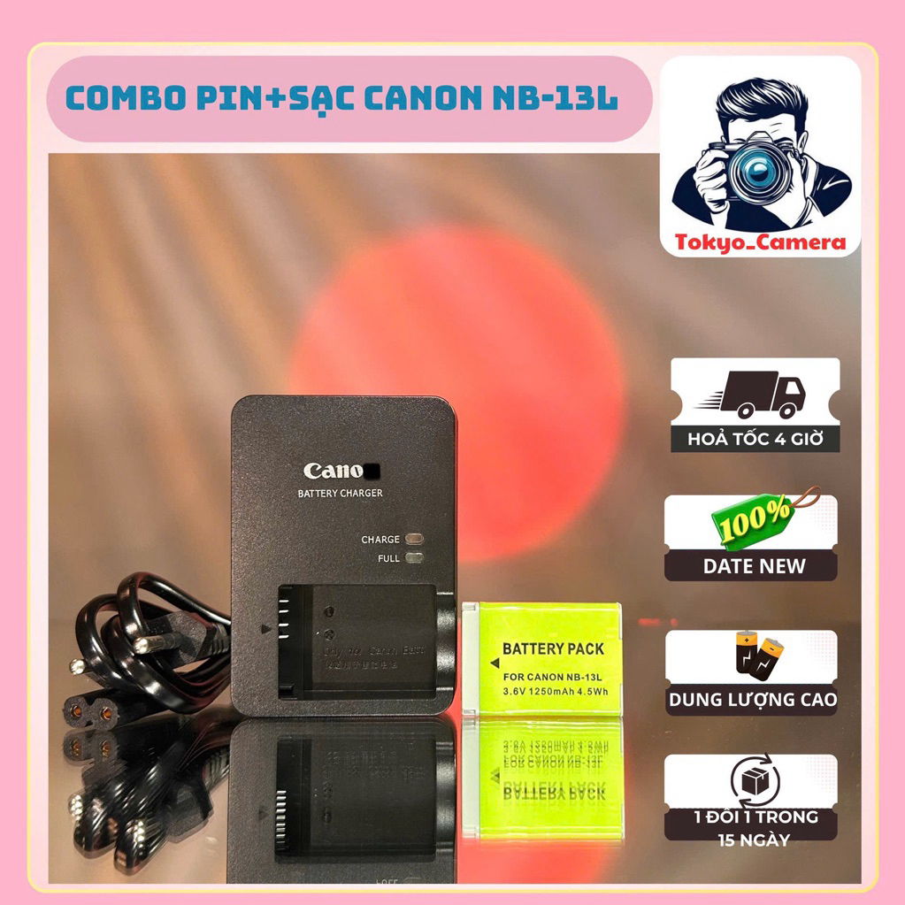 Bộ Sạc Pin Canon NB-13L ( Combo Sạc hãng / Pin thay thế ) dùng cho PowerShot G7 X, G7 X Mark II, G7 