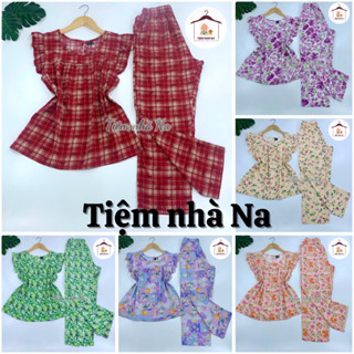 Đồ bộ tole nữ quần dài 9 tấc cánh tiên, bộ lanh mặc nhà F21 VNXK (40-70kg) - Tiệm nhà Na