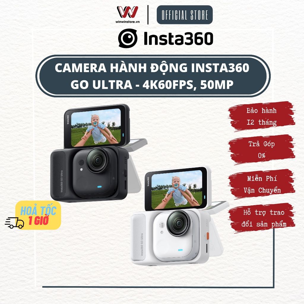  Máy quay Insta360 GO Ultra 4K60fps 50MP - Hàng chính hãng 