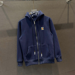 Áo khoác hoodie zip nam nữ PB nỉ bông thêu logo ngực phối mũ 2 lớp in hoạ tiết vân monogram basic HZ88P