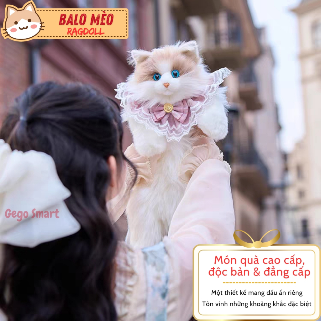 (Hàng Cao Cấp) Balo Hình Mèo RagDoll Cao Cấp, Sang Trọng, Phụ Kiện Thời Trang Tinh Tế, Món Quà 8/3 d