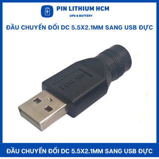 Đầu chuyển đổi DC 5.5x2.1mm sang USB ĐỰC, USB CÁI