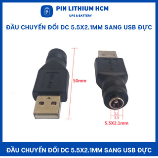Đầu chuyển đổi DC 5.5x2.1mm sang USB ĐỰC, USB CÁI