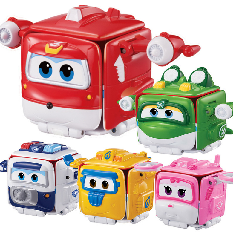 Hộp biến hình Super wings nhân vật Jett tia chớp ,Paul, mira Dizzy, Donnie đồ chơi trẻ em bằng nhựa