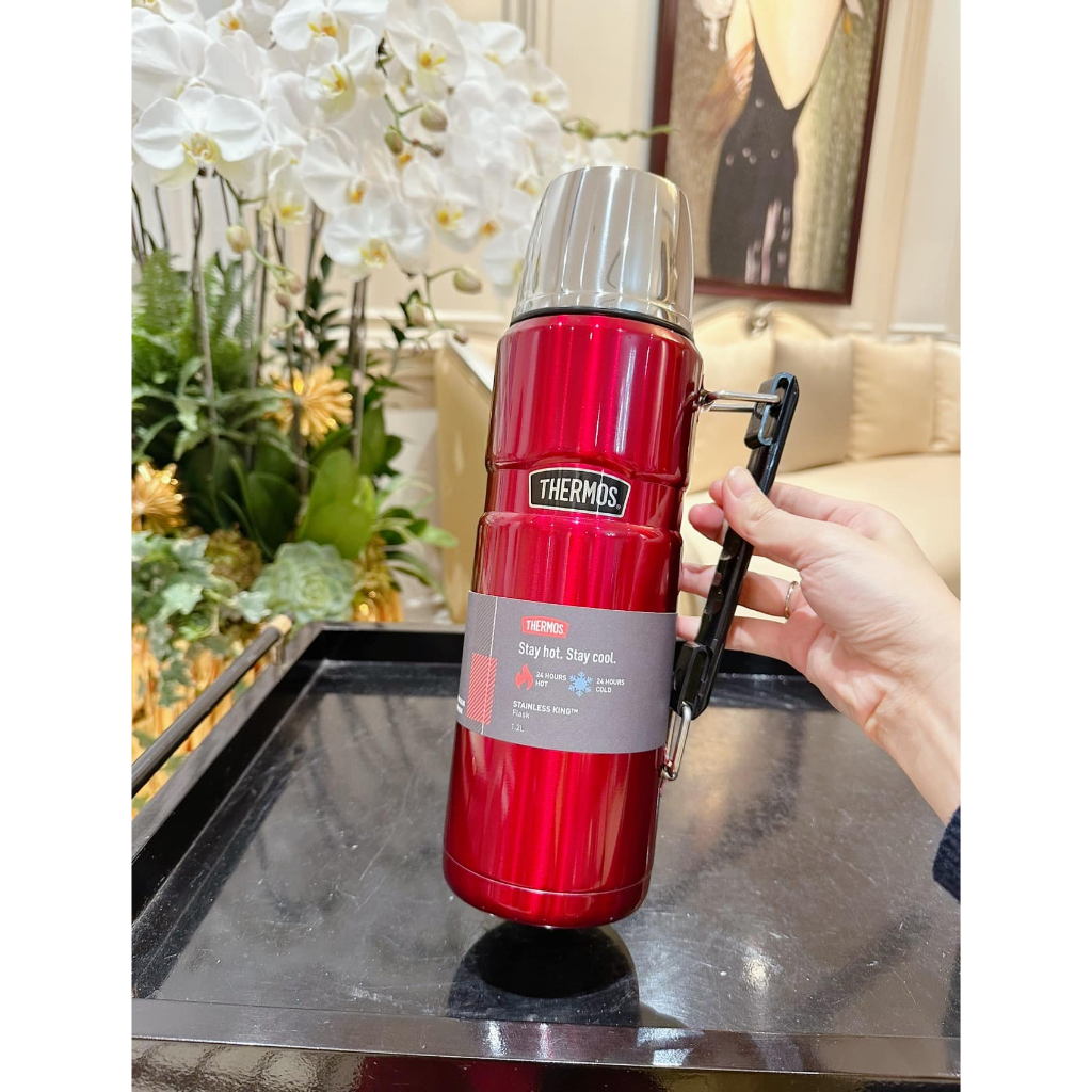 Bình giữ nhiệt Thermos Stainless King Flask, 1,2 L - màu đỏ