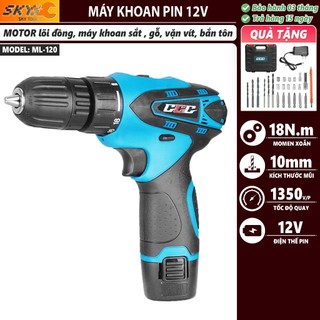   TẶNG BỘ PHỤ KIỆN  Máy khoan pin máy vặn vít máy khoan cầm tay 12V công suất 620W tốc độ 1350 vòng  phút 