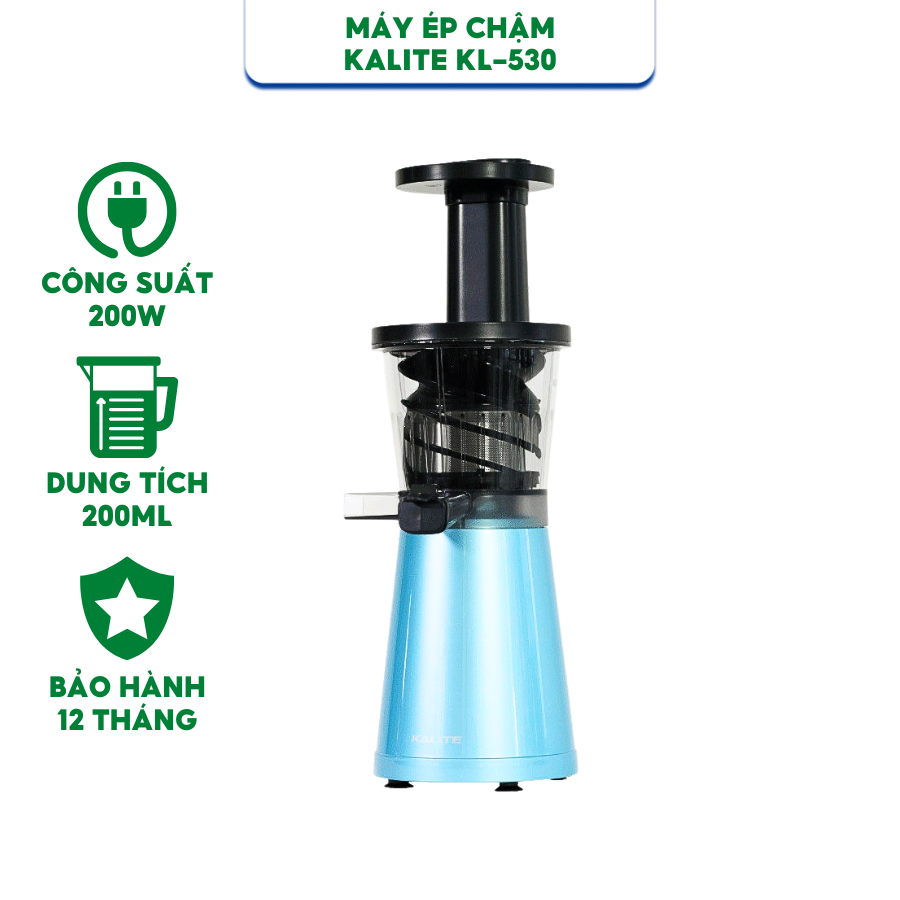 Máy ép chậm Kalite KL530 Dung tích 250ml - Công suất 200W - BẢO HÀNH CHÍNH HÃNG 12 tháng