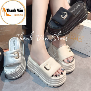 Dép bánh mì bản ngang quai chữ cao 9 phân nhẹ tôn dáng (D0354)