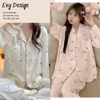  Bộ ngủ nữ đũi xốp cộc tay dài tay dễ thương bộ pijama mềm mịn BN08 