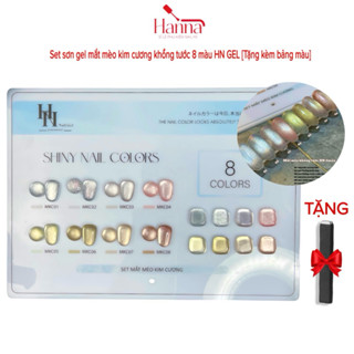 Set Sơn gel mắt mèo Kim cương khổng tước 8 màu HN Gel (TẶNG bảng màu)