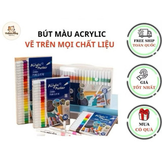  Bút tô màu Acrylic giá rẻ bộ đồ tô màu cho trẻ em hộp bút màu acrylic marker 12 24 36 màu giá rẻ 