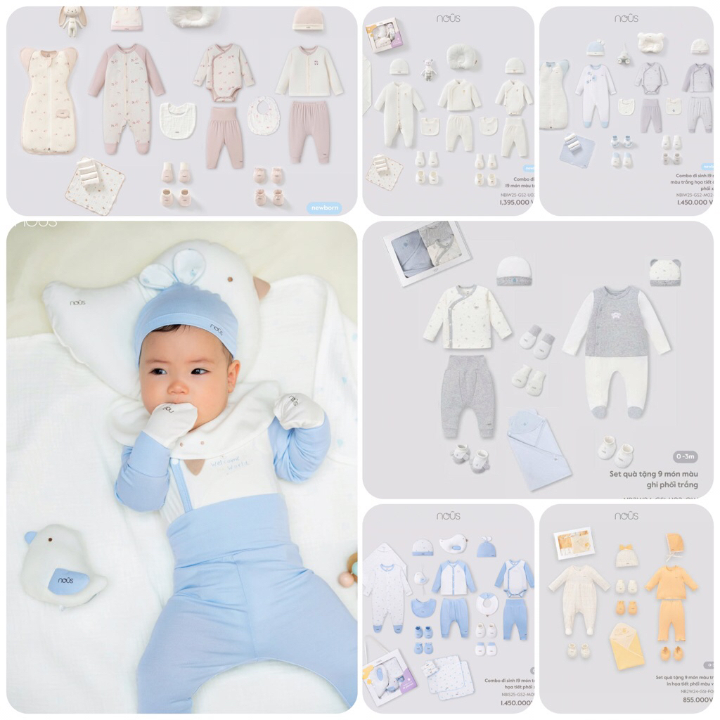 Nous set quà tặng NB Trẻ sơ sinh Bé gái Bé trai 2025