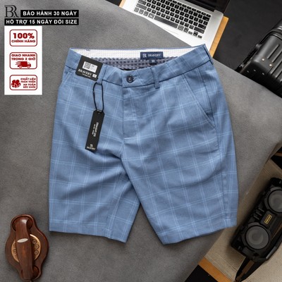 Quần short nam Caro BR Vải viscose mềm thoáng mát, chống nhăn, bền màu, sang trọng - Bravery
