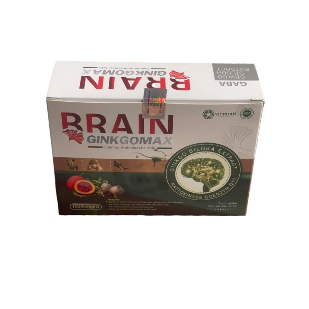 100 VIÊN, Viên BỔ NÃO BRAIN GINKGOMAX. Giảm suy nhược thần kinh, rối loạn tiền đình