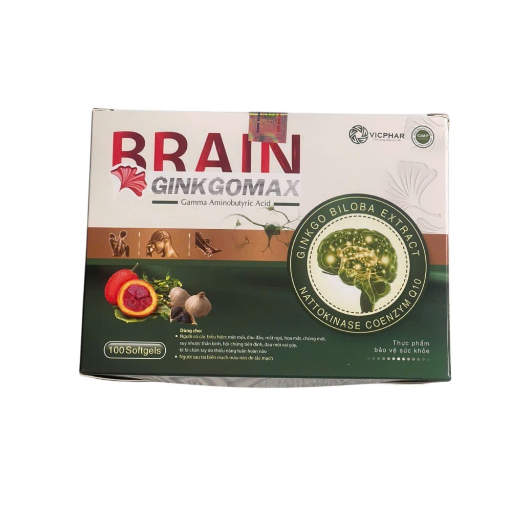 Viên BỔ NÃO BRAIN GINKGOMAX. Giảm suy nhược thần kinh, rối loạn tiền đình, 100 viên.