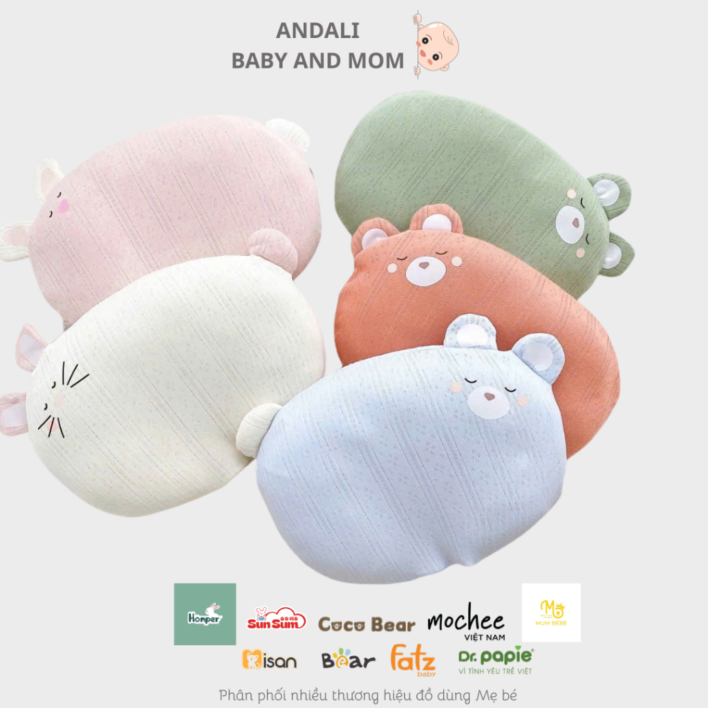 Gối thông hơi Tencel cho bé Anchee, vỏ tháo rời dễ dàng