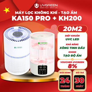 [UVG] Combo Máy Lọc Không Khí Diệt Khuẩn KA150 & Máy Phun Sương Tạo Ẩm KH200, Xông tinh dầu, Lọc Sạch Không Khí